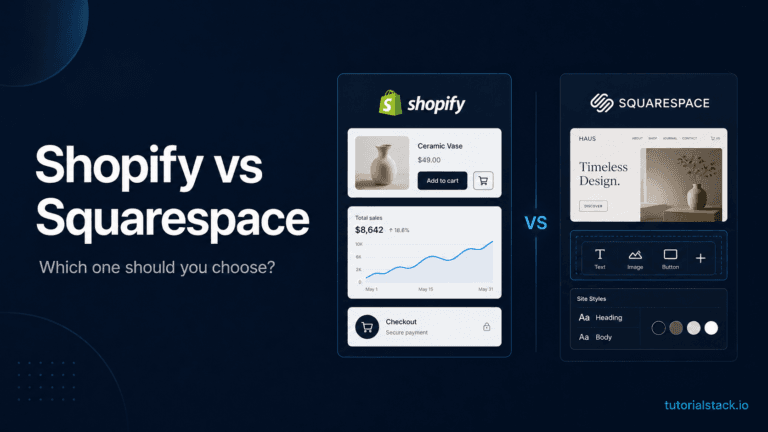 Shopify vs Squarespace comparison showing ecommerce platform versus design-focused website builder