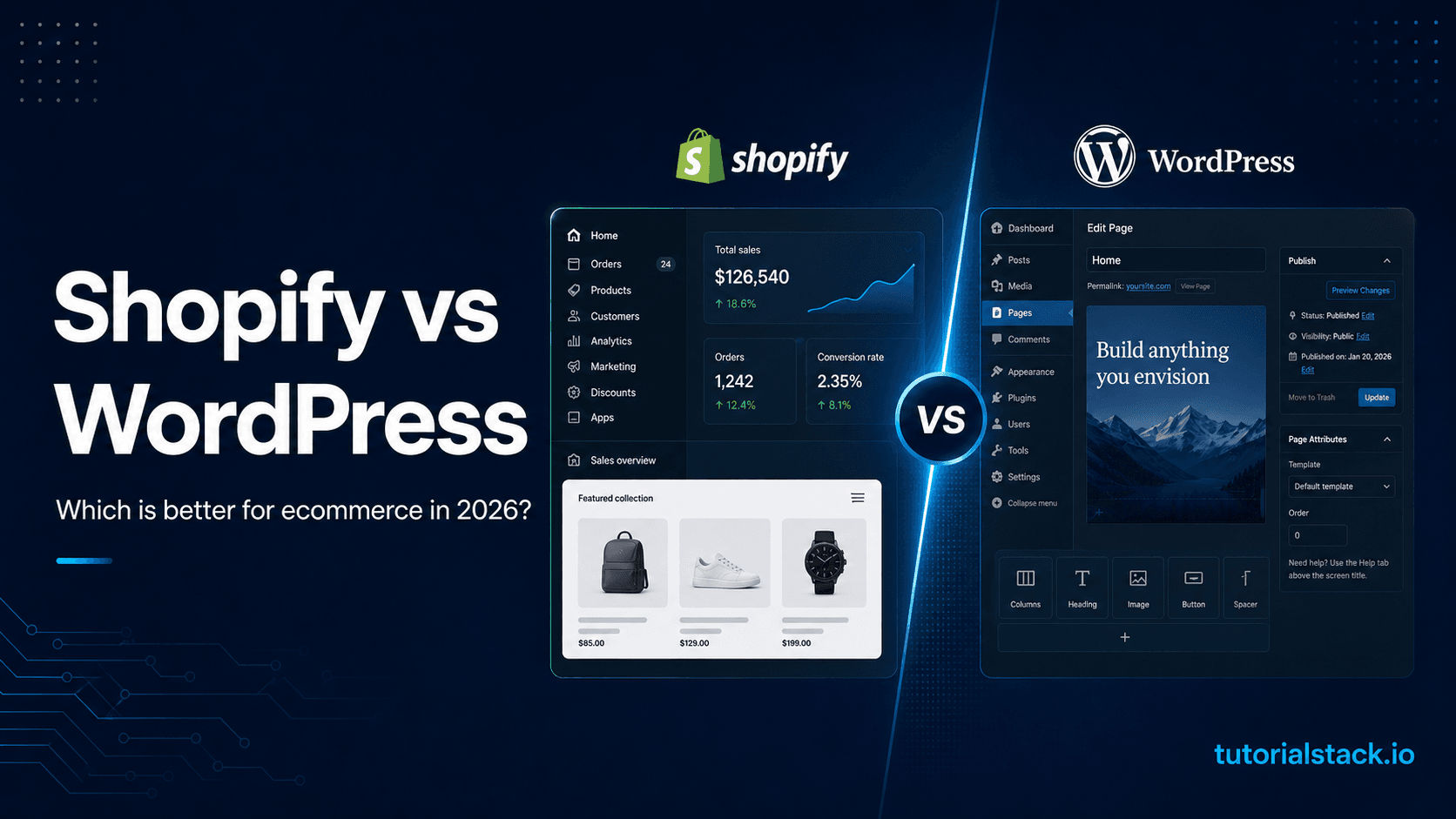 Shopify vs WordPress 2026 ecommerce platform comparison