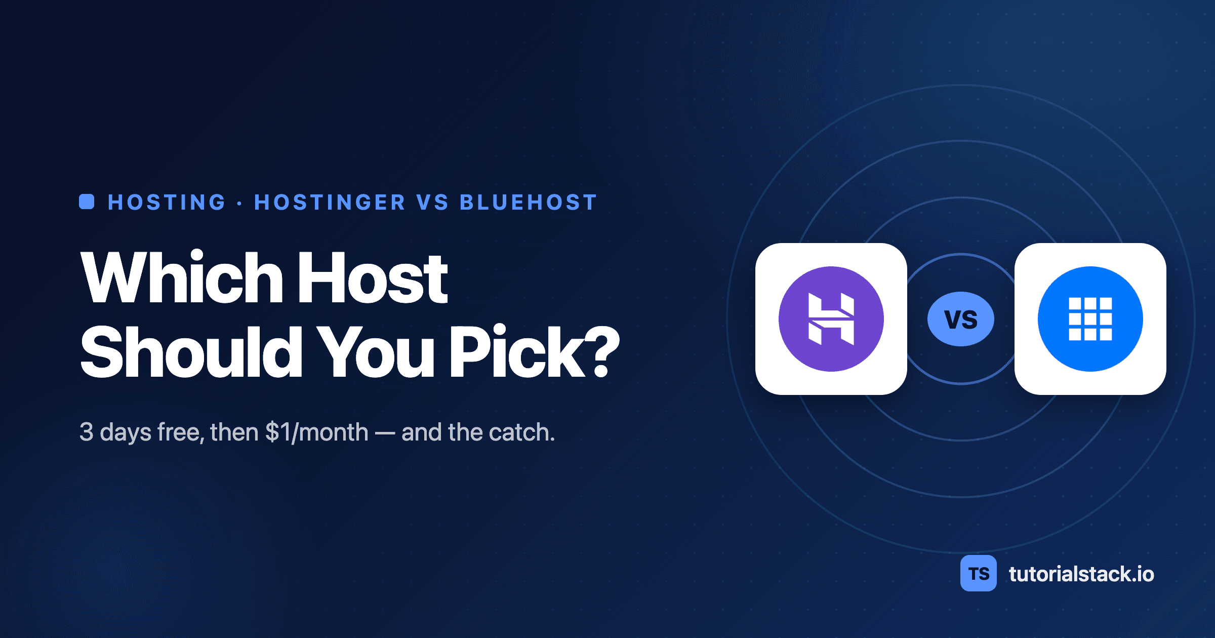 Hostinger vs Bluehost comparison for 2026 shown on Tutorial Stack