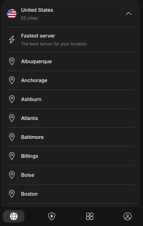 NordVPN US server list used to switch servers when Netflix blocks one
